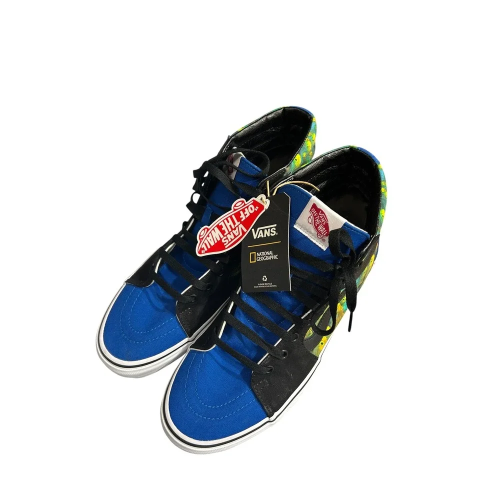 Vans x National Geographic Sk8-Hi Reissue‎ Blue Black Fish Print Mens 12 Sneaker